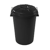thumbnail of Cubo de basura con tapa 51 litros basurero negro asas de presión