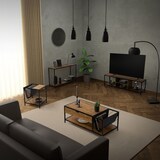 thumbnail of ML-Design Konsolentisch 120x33,5x75 cm Eiche-Rustikal Holz Metallgestell 2 Ablagen Flurtisch Sideboard Eingang