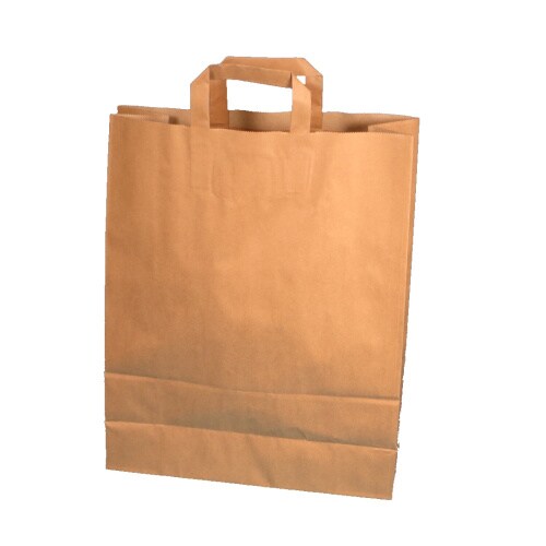 250 Papiertragetaschen Bio Einkaufstüten braun groß 32+12x40cm 70g/m² Kraft