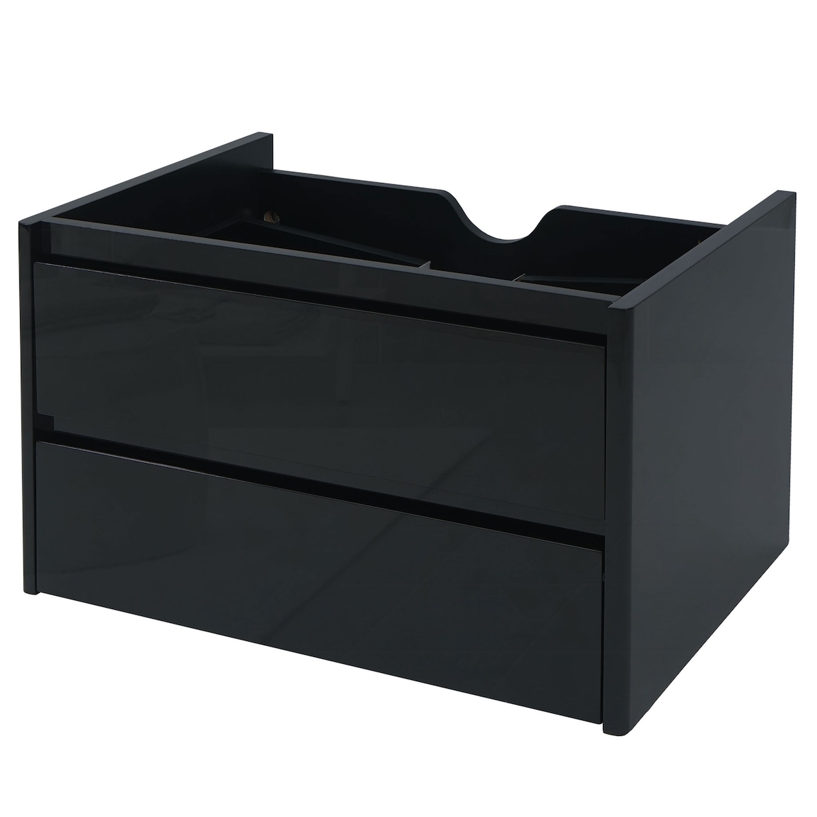 Décoshop26 - Mueble de baño suspendido de 80 cm con 2 cajones con cierre suave y sifón empotrado mueble de baño moderno 04_0010540