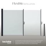 thumbnail of tectake toldo lateral enrollable impermeable acero recubierto gris 300x9x180 cm protección viento lluvia