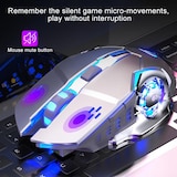 thumbnail of Souris Gaming Silencieuse Rechargeable Sans Fil 2.4GHz 1600DPI 3 Modes Ajustables YONIS