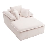 thumbnail of Ergonomischer Sessel 177x122x92 cm aus Cordstoff in Weiß – Komfortables Entspannen, modernes Design, keine Montage erforderlich