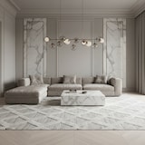thumbnail of Teppich Wohnzimmer 3D Boho Modern Waschbar Strapazierfähig Esszimmer OEKO-TEX Grau 60x110 cm Schadstoffgeprüft – GENF von Kadima Design