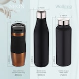 thumbnail of BERGNER - Botella termo cola (500 ml) de acero inoxidable (negro Walking anywhere)