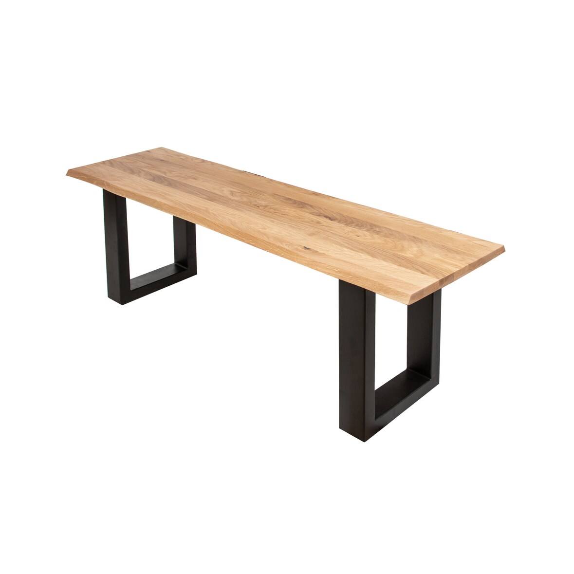 Sitzbank Baumkante 160 cm Eichenholz massiv schwarz Enrico