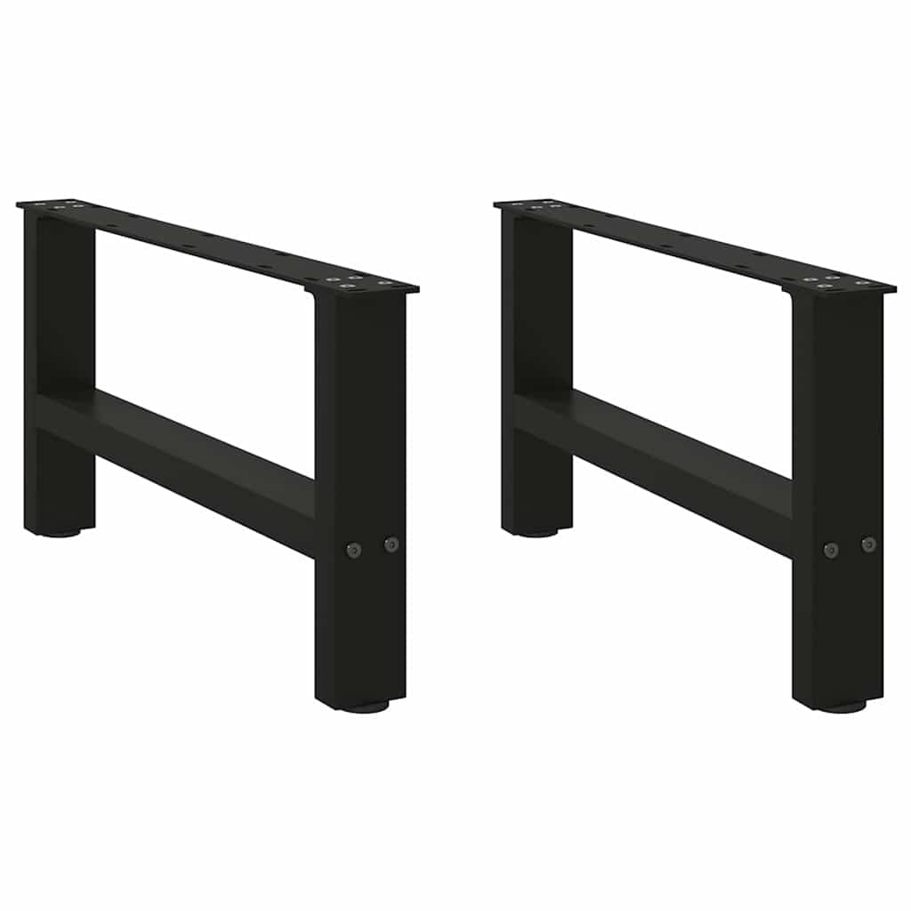 vidaXL Couchtischbeine Schwarz 2 Stk. 60x(30-31) cm Stahl