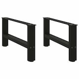 thumbnail of vidaXL Couchtischbeine Schwarz 2 Stk. 60x(30-31) cm Stahl