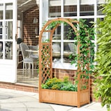 thumbnail of Outsunny Floreira com Treliça em Forma de Arco Caixa de Plantio com Suporte para Plantas Trepadeiras Flores 83x36x153cm Madeira