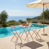 thumbnail of Juego de 2 sillas plegables de acero en rosa empolvado