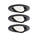 thumbnail of Paulmann Spot encastré LED Nova Coin Kit de 3 orientable  rond 84mm 50° Coin 3x6W 3x470lm 230V  2700K Noir mat 94471