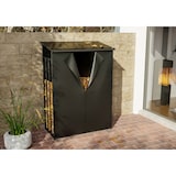 thumbnail of DELUKE® Kaminholzregal aussen mit Abdeckung HEOD für Feuerholz Brennholzregal aussen Kaminholzunterstand Kaminholzständer 70x130x185, Stahl, Mit Plane