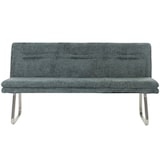 thumbnail of Sitzbank | HxBxT 93x180x58cm | Sitzhöhe 51cm | Lehne Stoff/Textil Chenille Edelstahl gebürstet 180cm | Blau-Grün | Esszimmerbank Bank Polsterbank