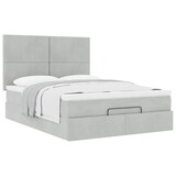 thumbnail of vidaXL Ottoman-Bett mit Matratzen Hellgrau 140x200 cm Samt