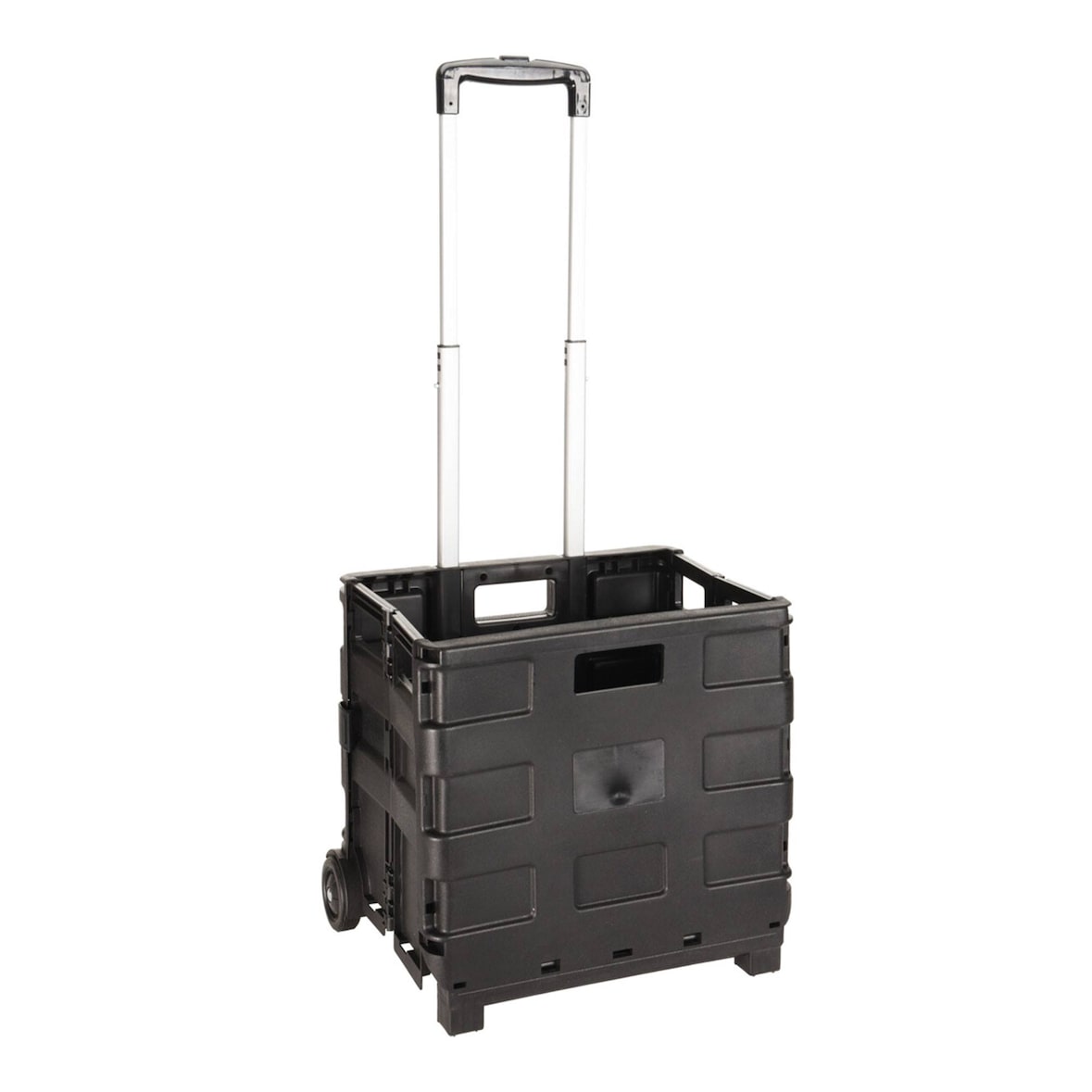 WellHome - 30L aluminium trolley met vouwbox Zwart