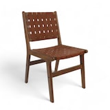 thumbnail of Cadeira de design COPENHAGA - Couro sintético marrom trançado