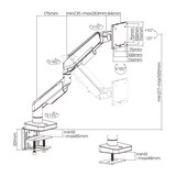 thumbnail of ROLINE LCD-Arm, Tischmontage, Gasfeder, 5 Gelenke, 17-49 Zoll, bis 20 kg