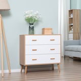 thumbnail of Cómoda de Madera con 3 Cajones Cajonera Armario Auxiliar de Almacenamiento Moderna con Patas Elevadas para Dormitorio Salón 80x39x80 cm