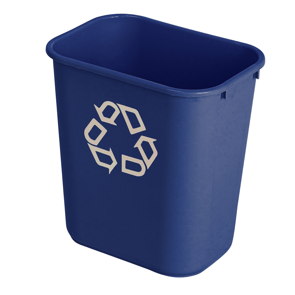 Rechteckiger Abfallbehälter 26,6 Liter, Rubbermaid, VB 002956, Blau, Recyclingsymbol