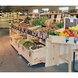 thumbnail of LES ARTISANS DU BOIS Présentoir fruits & légumes Déclic naturel verni l130xp80xh107cm