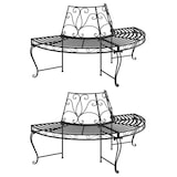 thumbnail of vidaXL Baumbänke Halbrund 2 Stk. Ø160 cm Schwarz Stahl