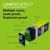 thumbnail of Verico LoopEnergy 9V Block 2er Pack, PP3, 4500 mWh, Wiederaufladbare USB-C Batterie, Li-Ion Akku, 1 Ladekabel USB Type A auf 2 x Type C