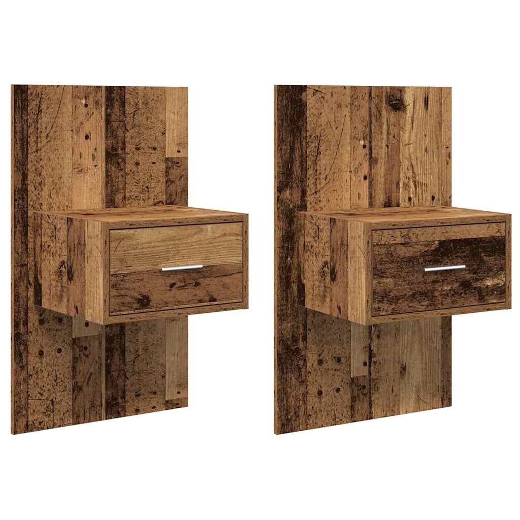 vidaXL Bettschrank 2 pcs Altholz 48,5 x 32,5 x 80 cm Holzwerkstoff