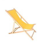 thumbnail of Aranaz- Hamaca madera de haya barnizada sin brazos lona amarilla. Dimensiones: 60 x 130 x 107 cm