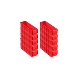 thumbnail of PROREGAL 10x Rote Industriebox 300 S | HxBxT 8,1x9,1x30cm | 1,6 Liter | Sichtlagerkasten, Sortimentskasten, Sortimentsbox, Kleinteilebox