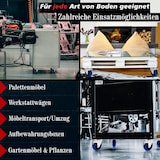 thumbnail of PRIOstahl Transportrollen 125mm Rollensatz 2 Bockrollen + 2 Lenkrollen mit Bremse Blau Schwerlast