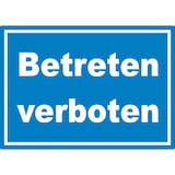 thumbnail of Betreten verboten Aufkleber weiß-blau A4 (210x297mm)