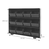 thumbnail of Caja de almacenamiento HWC-M10, sistema de almacenamiento para cajas de piezas pequeñas, 12 compartimentos extraíbles, 30x33x8cm negro