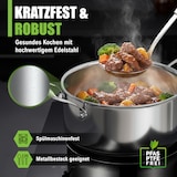 thumbnail of MORLEOS Suppentopf Ø 24 cm – 4,7 l – 5-Schicht-Edelstahl – Glasdeckel – Induktion – spülmaschinenfest – energiesparender Kochtopf