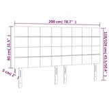 thumbnail of vidaXL LED Kopfteil Hellgrau 200x5x118/128 cm Samt