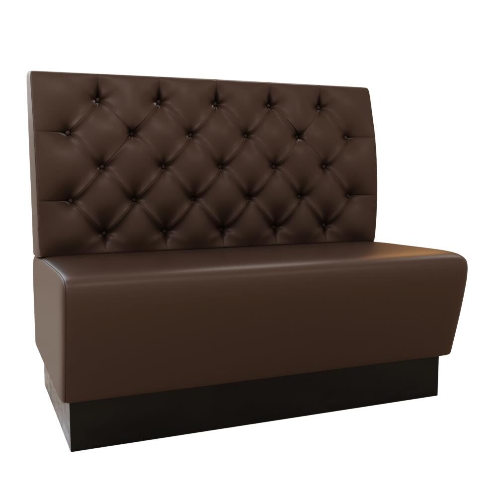 Gastro Sitzbank Amsterdam | 120 cm breit | Kunstleder Braun | Chesterfield | Dinerbank