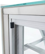thumbnail of Romux® Kühlvitrine für Konditorei Standgerät 2 Böden Gebogenes Glas Weiß 300 Liter Umluftkühlung | Professionelle Vitrinen