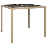 thumbnail of vidaXL Gartentisch Beige 90x90x75 cm Poly-Rattan