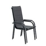 thumbnail of Tarrington House Silla apilable, tapizado Amberes, aluminio/textil, gris