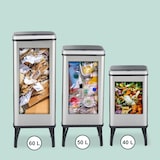 thumbnail of Relaxdays Mülleimer Sensor, 60 l, elektrischer Deckel, Müllbeutelhalter, Küchenmülleimer, Abfalleimer, Edelstahl, silber