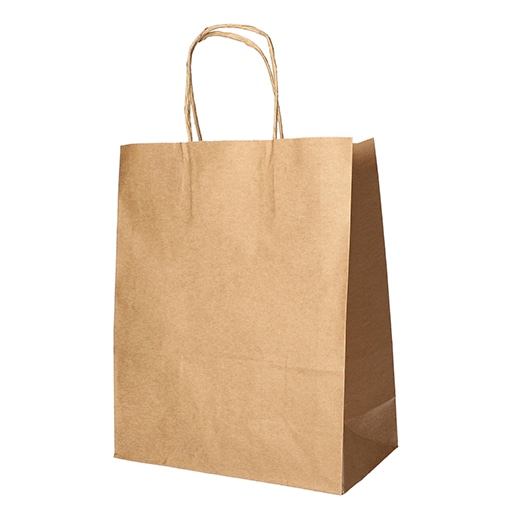 PAPSTAR 25 Tragetaschen, Papier 44 cm x 32 cm x 17 cm braun mit gedrehtem Tragegriff