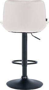 thumbnail of Décoshop26 - Set aus 2 ergonomisch geformten Drehhockern mit Ziernähten in cremefarbenem Samt und schwarzem Metallgestell 10_0006036