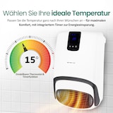 thumbnail of Emerio Badezimmer-Heizgerät BH-123818 – für Räume bis 25 m² – Timer – Fenster-Offen-Erkennung – IP23 – Fernbedienung – Touch-Display – Handtuchhalter
