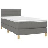 thumbnail of vidaXL Boxspringbett mit Matratze & LED Dunkelgrau 80x200 cm Stoff