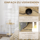 thumbnail of Stehleuchte mit Ablagen 40x40x162 cm E27 bis 40 W Standlampe mit Stoffschirm und Bambus Ablagetischen Weiß Stahl für Wohn und Schlafraum