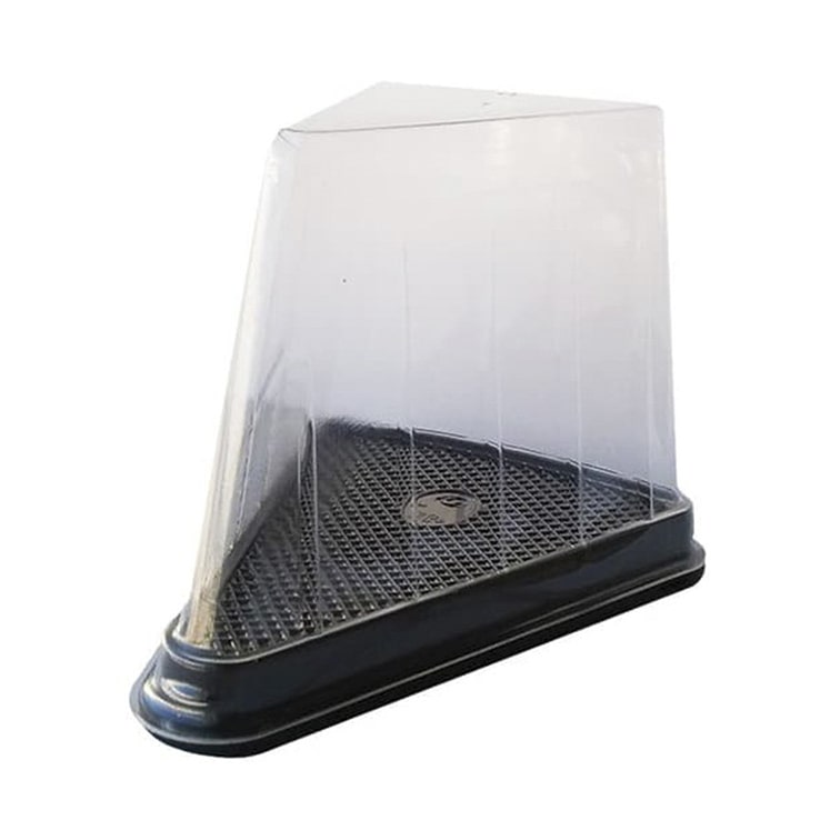 MONOUSO - Embalagem Tampa Porção Bolo 12,4x8,75x8,2cm (300 Uds)