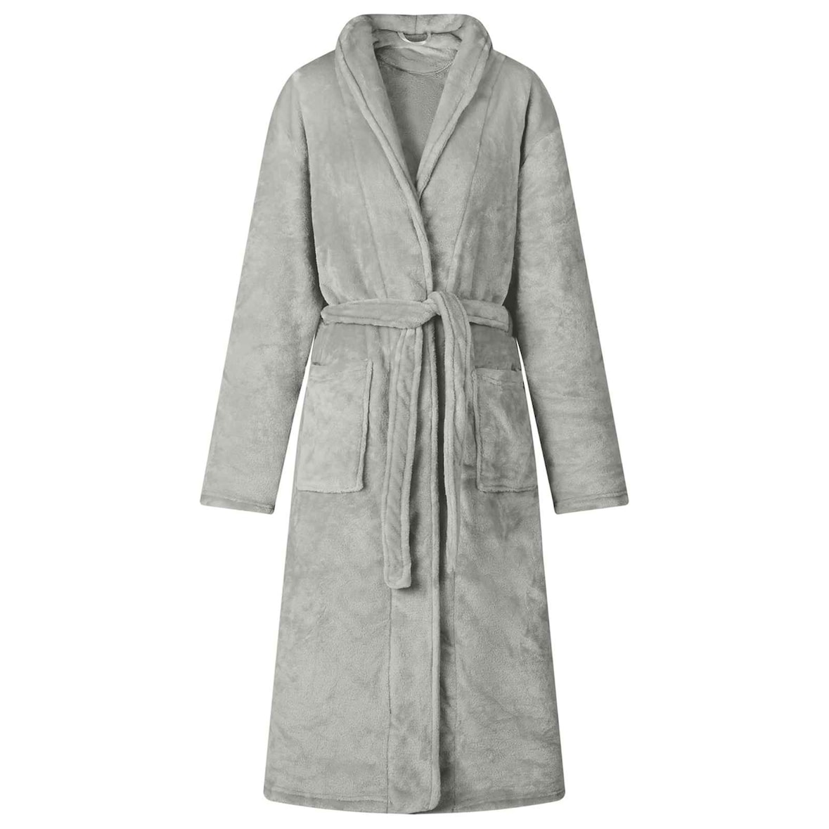 vidaXL Bademantel ohne Kapuze Grau XXXL Flanell
