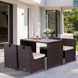 thumbnail of Outsunny Set Mobili da Giardino in Rattan Marrone 5pz Tavolo e Sedie