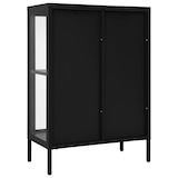 thumbnail of vidaXL Sideboard Schwarz 75x35x105 cm Stahl und Glas