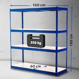 thumbnail of Metalen zwaarlast stelling 160x60x180 cm blauw