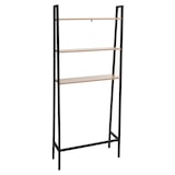 thumbnail of Estantería de pie HWC-K82, Estantería de baño Estantería para lavadora Estantería escalera, Industrial Metal Madera 155x64x25cm ~ natural